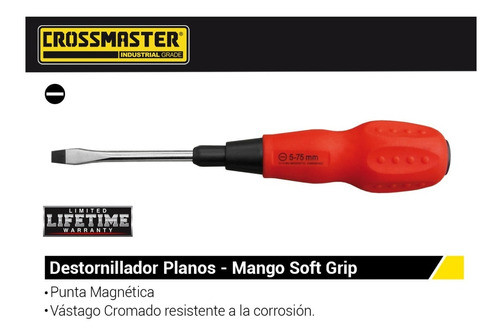Destornillador Plano Mango Soft Grip 5x100mm Crossmaster 1