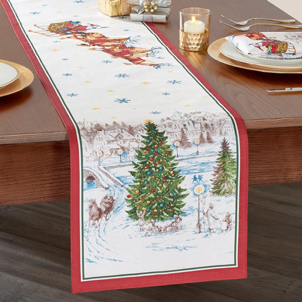 Elrene Home Fashions Santas Snowy Sleighride Holiday Fabric 0 Elrene Home Fashions Santas Snowy Sleighride Holiday Fabric 0