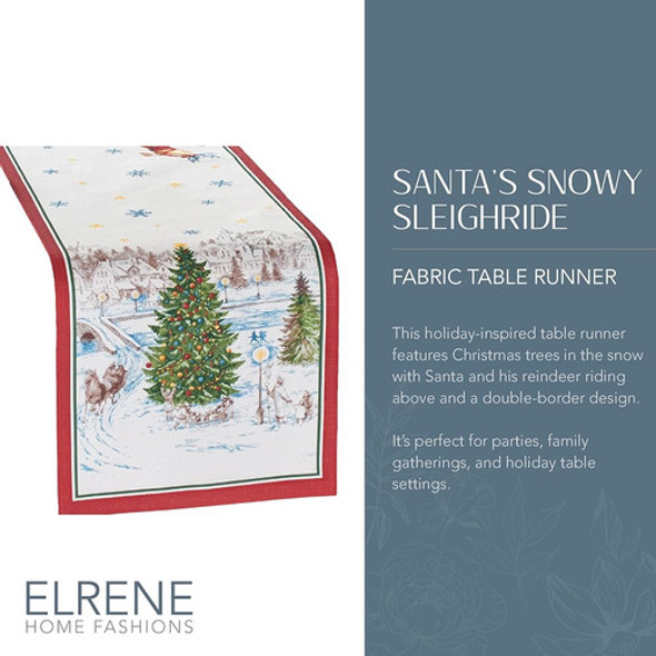 Elrene Home Fashions Santas Snowy Sleighride Holiday Fabric 1 Elrene Home Fashions Santas Snowy Sleighride Holiday Fabric 1