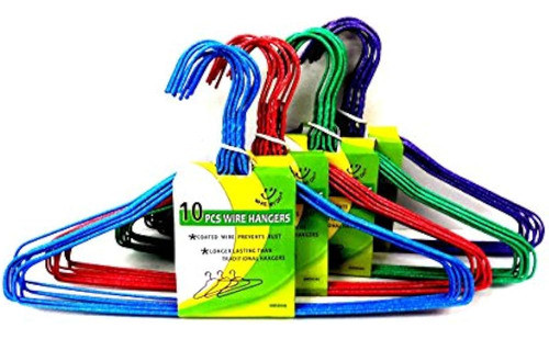 40pc Alambre Perchas Perchas Metálicas Galvanizadas Con Reve 1
