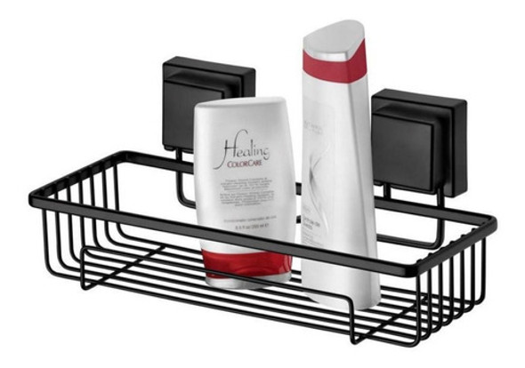 Porta Shampoo Acero Negro Mate Con Sopapa Future 0