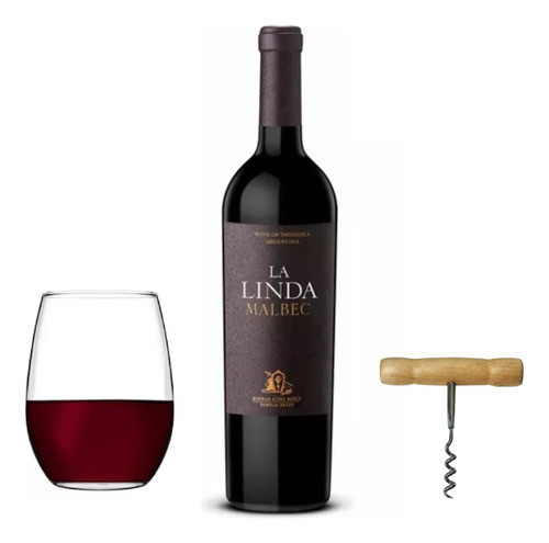 Vino Linda Malbec+ Copón Rigolleau+ Saca Corcho Loekemeye 0