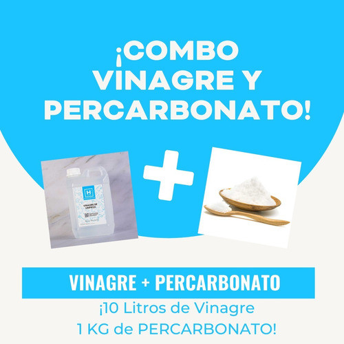 Combo 10 Litros Vinagre Limpieza Al 10% Y 1kg Percarbonato 0
