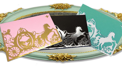 Sobre Estuche Carruaje Dorado/plata Invitaciones Boda/15años 0