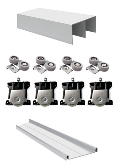 Kit Placard Sin Manijones 2 Mts 2 Hojas Sistema Corredizo 0