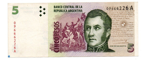Billete 5 Pesos Convertibles Segundo Diseño Bottero 3301 Mb+ 0