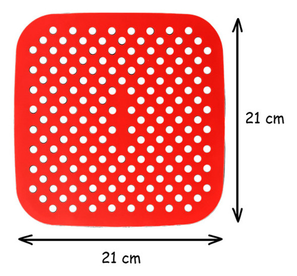 2 Forro Silicone Antiaderente Quad. 21cm Airfryer Fritadeira 1