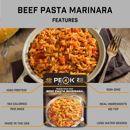 Peak Refuel Pasta De Ternera Marinara | 49g De Proteína | 10 1