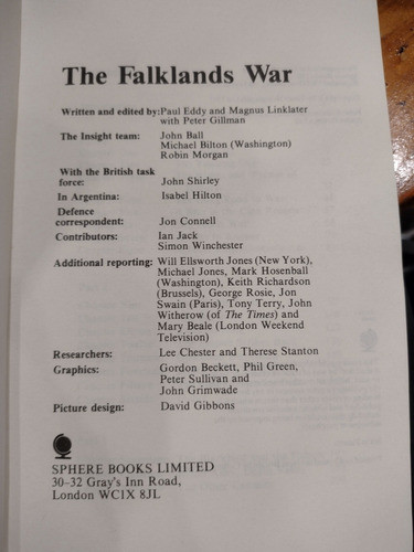The Falklands War The Full Story By Sunday Times - Malvinas 1