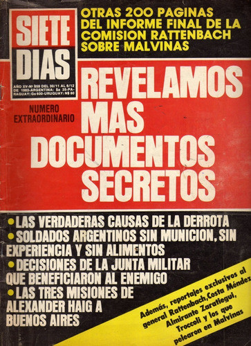 Revista Siete Días Nr. 859, 30 De Noviembre 1983. Malvinas 0