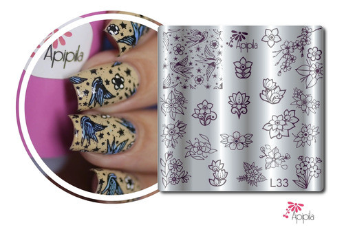 Apipila Kit Placas E Carimbos De Unhas - Completo. 1