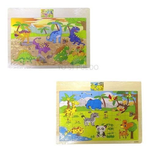 Rompecabezas Niños Madera Didáctico Motricidad Fina 24 Pzas 0