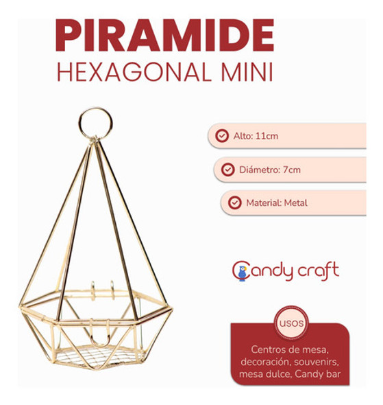 Piramide Hexagonal Dorada Souvenir! X 12 Unidades 1