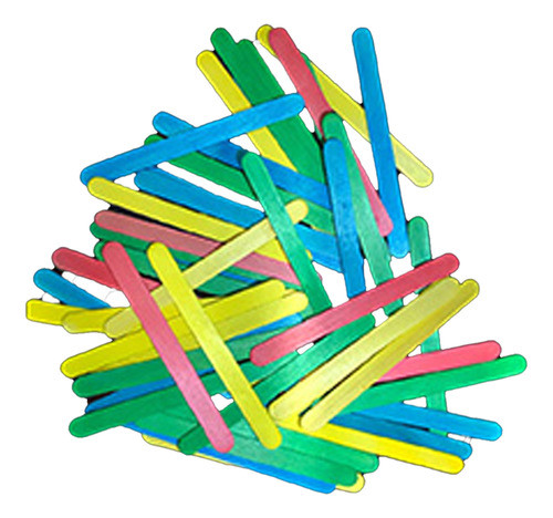 50 Palitos Helado Color Surtidos Manualidades Maquetería 1