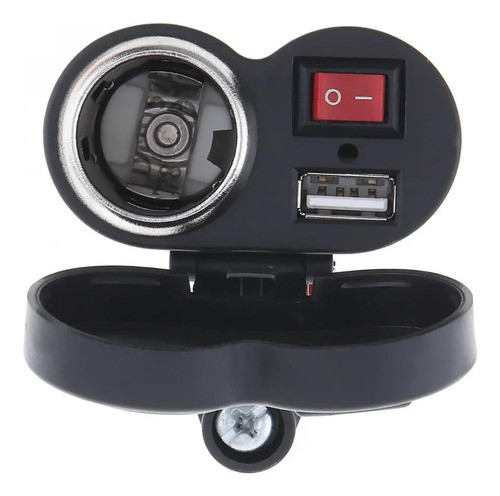 Adaptador Usb Moto Suporte Tomada 12v Carrega Gps Celular 0