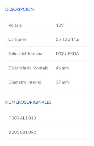 Placa Porta Carbones Arranque Bosch Corsa Gol 1