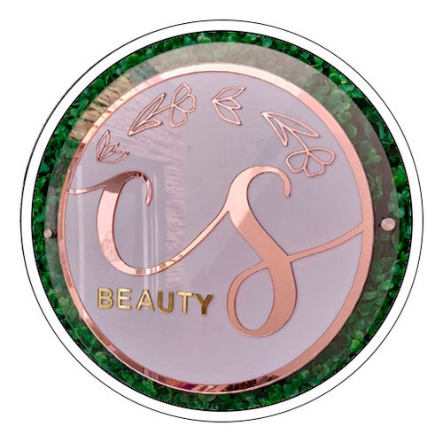 Logo Redondo De Acrilico - Rosa Gold - 40 Cm 0