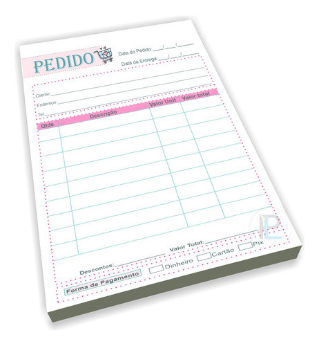 Bloco De Pedidos - 100fls - 15x21cm - C/ Seu Nome Ou Logo 1