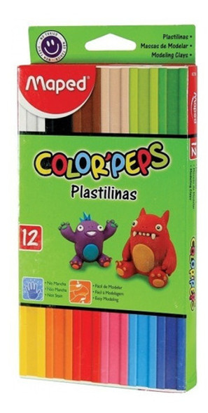 Plastilina Maped Color Peps X 12 Barritas Colores Surtidos 0