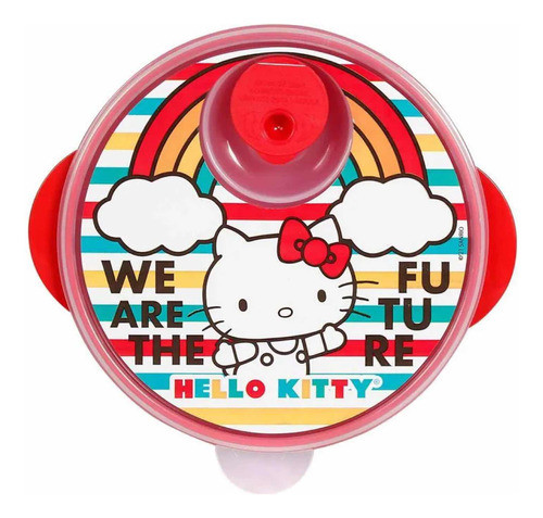 Prato Hello Kitty C/ Divisões E Tampa P/ Microondas 19x6 Cm 1