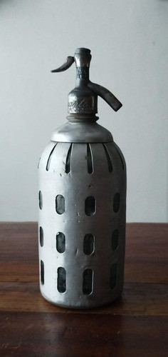 Sifón Antiguo Con Protector De Aluminio Y Cabeza De Plomo 0
