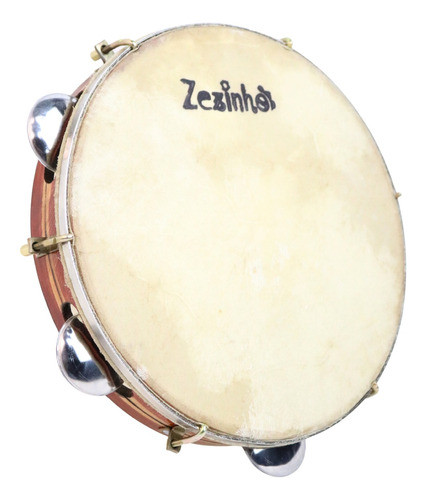 Pandeiro Zezinho 10 Pol. Madeira Couro Platinelas Aço Oferta 0