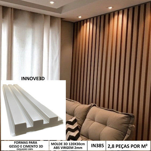 Molde 3d Ripado Gigante 120x30cm Abs 2mm Fôrma 3d Para Cimen 1