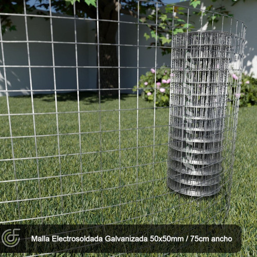 Malla Electrosoldada 50x50mm Rollo 75cm X 4mts Galv 1