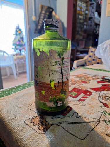 Antigua Botella De Lustra Muebles Shell Industria Uruguaya 1