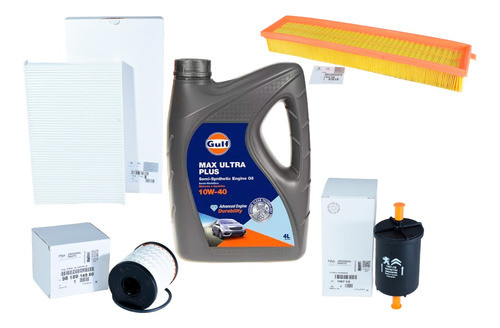 Kit 4 Filtros Originales + Aceite Gulf Peugeot 308 1.6 N Vti 0