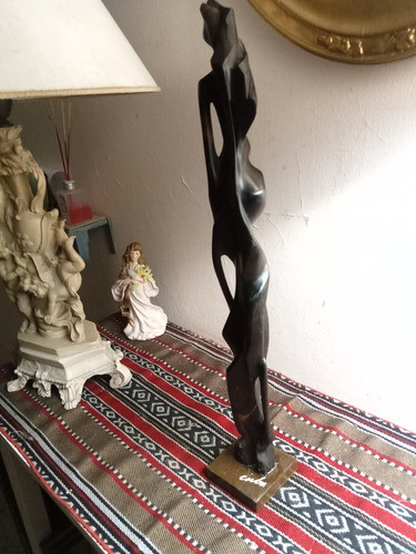Antiguo Tótem De Madera Afro Americano 0
