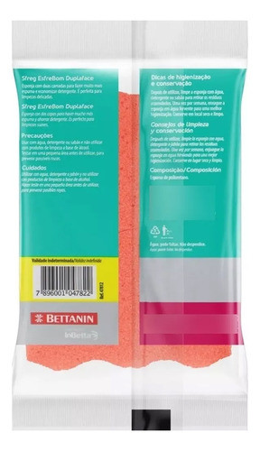Esponja Esfrebom Sfreg Limpeza Delicada Dupla Face 4 Pac 1