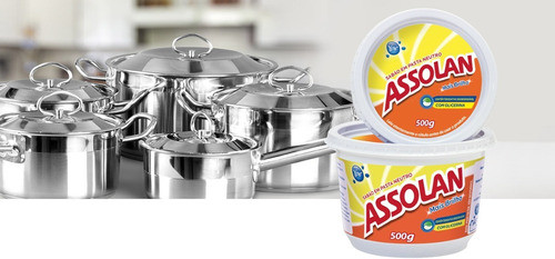 Kit 6 Pote De Sabão Em Pasta Mais Brilho Assolan 500g +frete 1