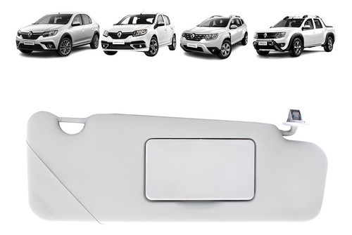Quebra Sol Cinza C Espelho Renault Logan 2015 2016 Direito 0