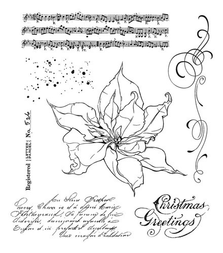 Conjunto De Sellos Navideños Poinsettia De Tim Holtz 0