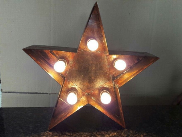 Letras Formas En Chapa Luminosas  Vintage Estrella 30cm 5luc 0