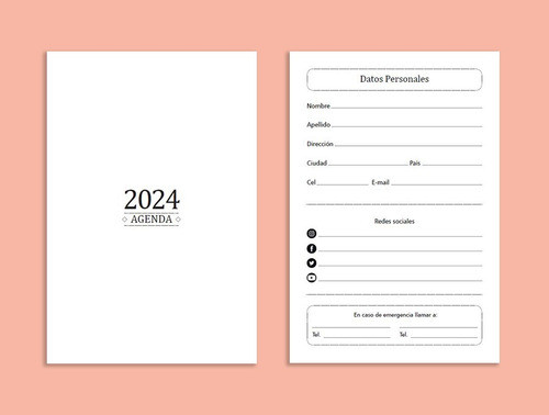 Agenda Diaria 2024 Lisa Sin Renglones Archivo Pdf Imprimible 1