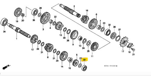Ruleman Eje Primario Transmision Honda Xr 250 R Genamax 1