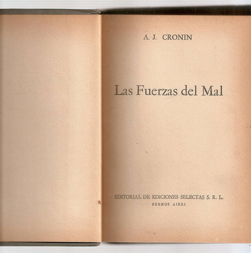 Las Fuerzas Del Mal - Cronin - Selectas 0