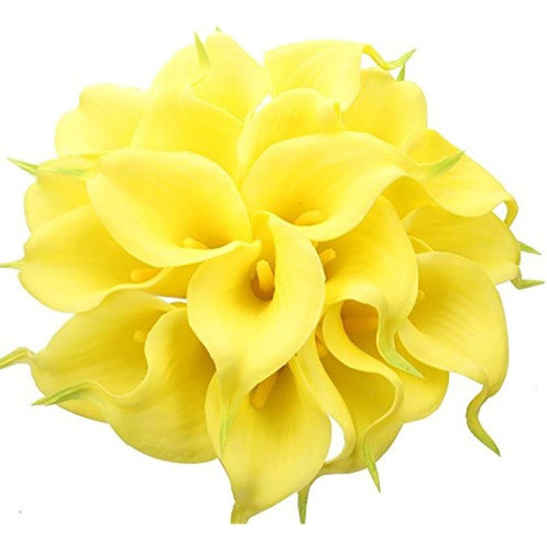 Duovlo 20pcs Calla Lily Ramo Nupcial De La Boda Lataex Real 0