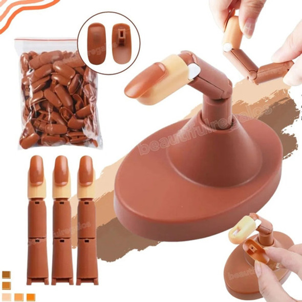 Dedo De Práctica Articulada Con Soporte Uñas Esculpidas 0