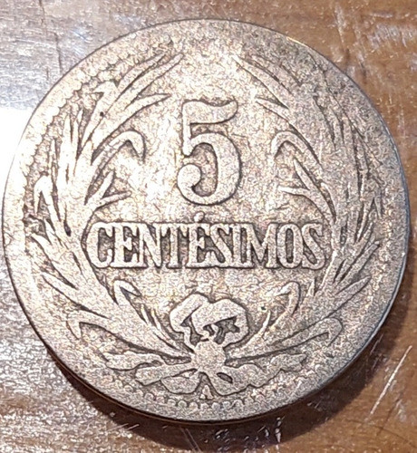 Moneda 5 Centesimos Plata Uruguay 1909 0