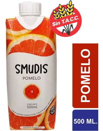 Jugo De Pomelo Sin Tacc Pasteurizada Smudis 500 Ml Pack X 12 1