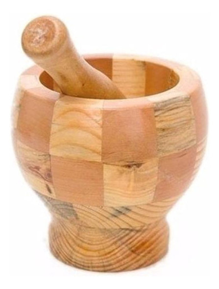 Pilão Com Socador De Bambu 0