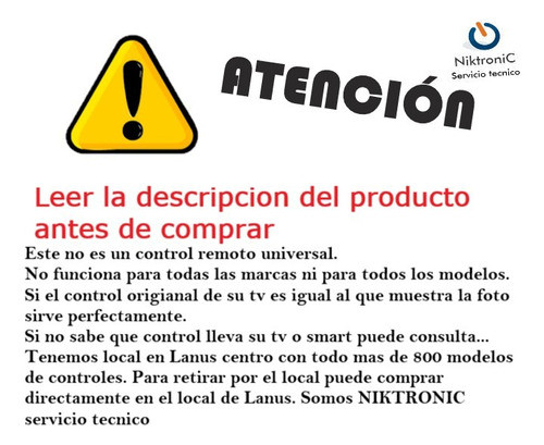 Control Remoto Para Smart Tv Talent Philco Sansei Quantic 1