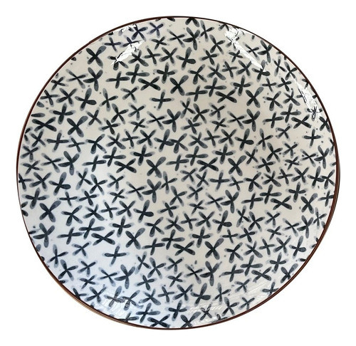 Set X6 Plato Llano 27cm Cruces Azul 0