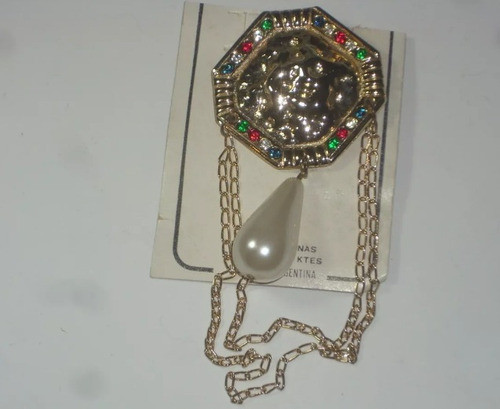 Antiguo Prendedor Broche Metal Dorado Bañado En Oro C°9625zz 1