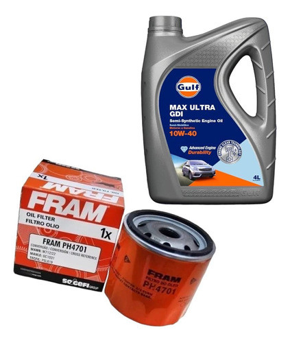 Kit Filtro De Aceite Corsa 1.4/1.6 + Gulf 10w40 X4lts 0