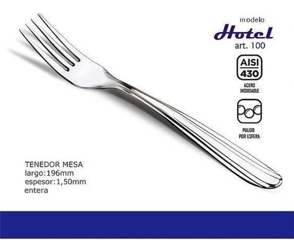 Set 12 Tenedores De Mesa Hotel - Paris Acero Inox 1