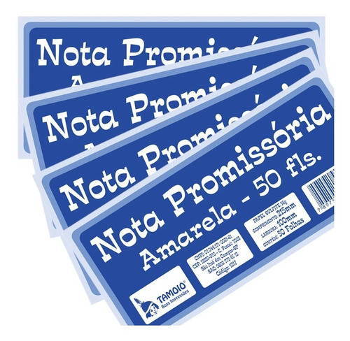 Nota Promissória Grande Ou Pequena - 50 Folhas 5 Unidades 0